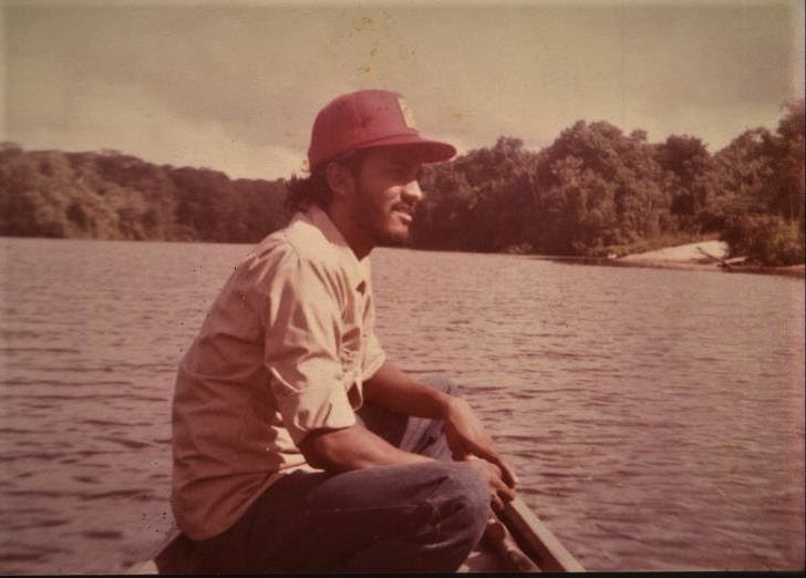 Yawar in a boat on lake Guyuna